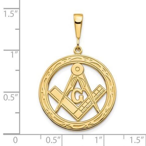 New 10k Solid Gold Masonic Symbol Charm - Picture 7 of 7